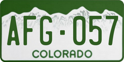 CO license plate AFG057