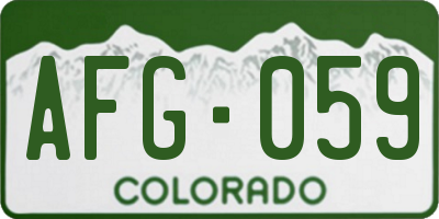 CO license plate AFG059