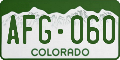 CO license plate AFG060