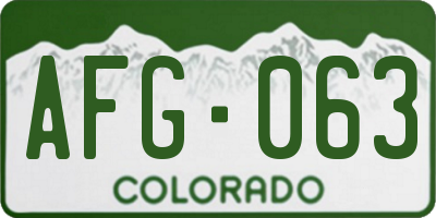 CO license plate AFG063