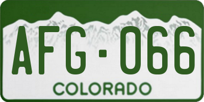 CO license plate AFG066
