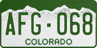 CO license plate AFG068