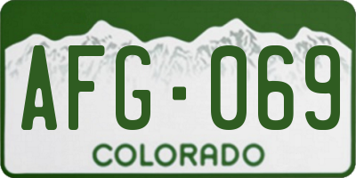 CO license plate AFG069