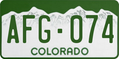CO license plate AFG074
