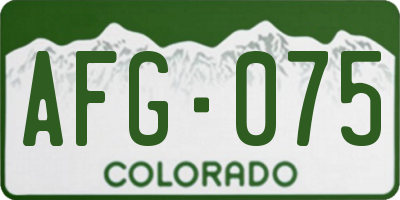 CO license plate AFG075