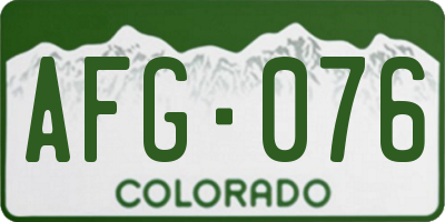 CO license plate AFG076