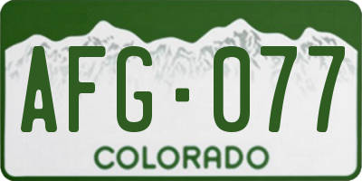 CO license plate AFG077