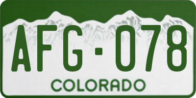 CO license plate AFG078