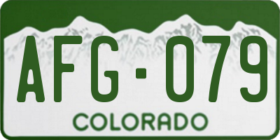 CO license plate AFG079