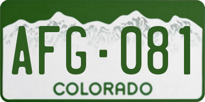 CO license plate AFG081