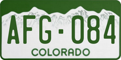 CO license plate AFG084