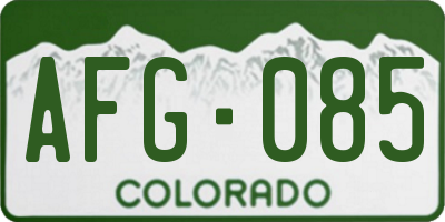 CO license plate AFG085