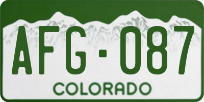 CO license plate AFG087