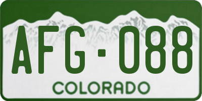 CO license plate AFG088