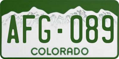 CO license plate AFG089