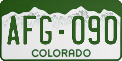 CO license plate AFG090