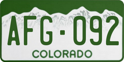 CO license plate AFG092