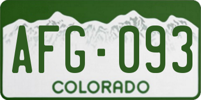 CO license plate AFG093