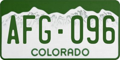 CO license plate AFG096