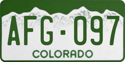 CO license plate AFG097