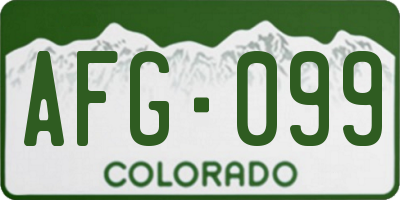 CO license plate AFG099