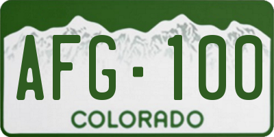 CO license plate AFG100