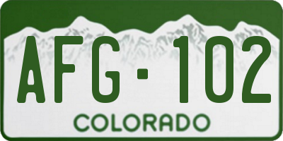 CO license plate AFG102