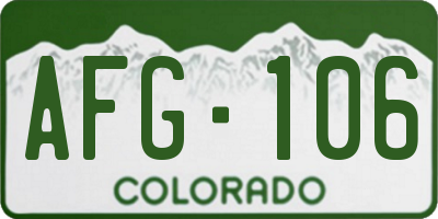 CO license plate AFG106