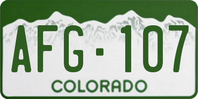 CO license plate AFG107