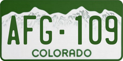 CO license plate AFG109