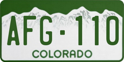 CO license plate AFG110