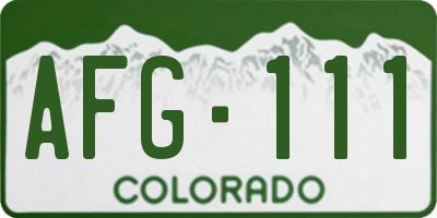 CO license plate AFG111