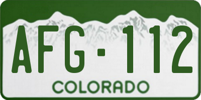 CO license plate AFG112