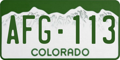CO license plate AFG113