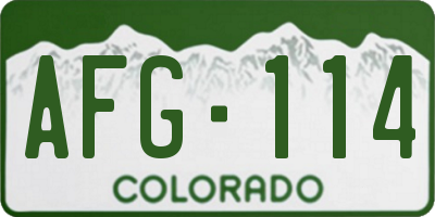 CO license plate AFG114