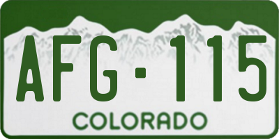 CO license plate AFG115