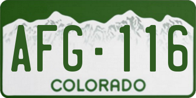 CO license plate AFG116