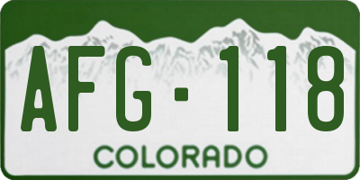 CO license plate AFG118