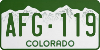 CO license plate AFG119