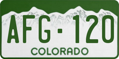 CO license plate AFG120