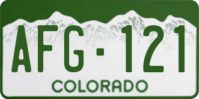 CO license plate AFG121