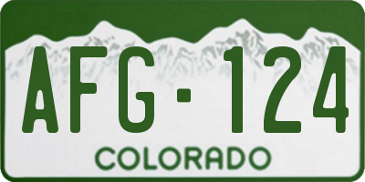 CO license plate AFG124