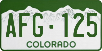 CO license plate AFG125