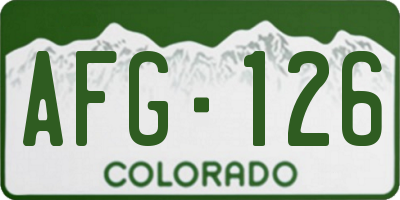 CO license plate AFG126