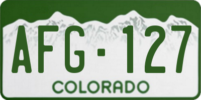 CO license plate AFG127