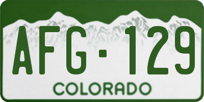 CO license plate AFG129