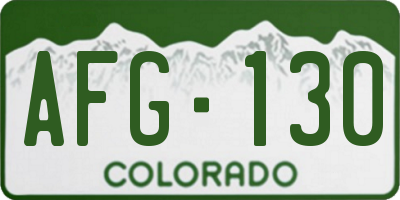 CO license plate AFG130
