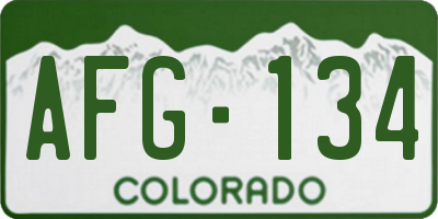CO license plate AFG134