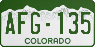 CO license plate AFG135
