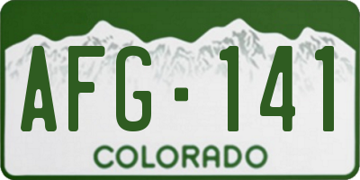 CO license plate AFG141